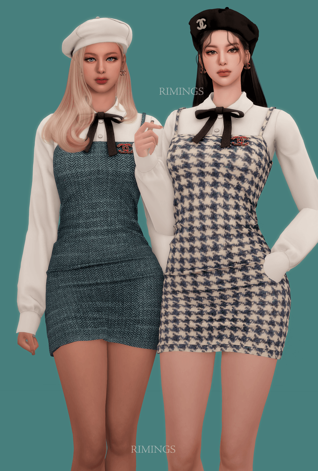 Галерея мода Платье Ribbon Blouse & Brooch Strap Dress #1